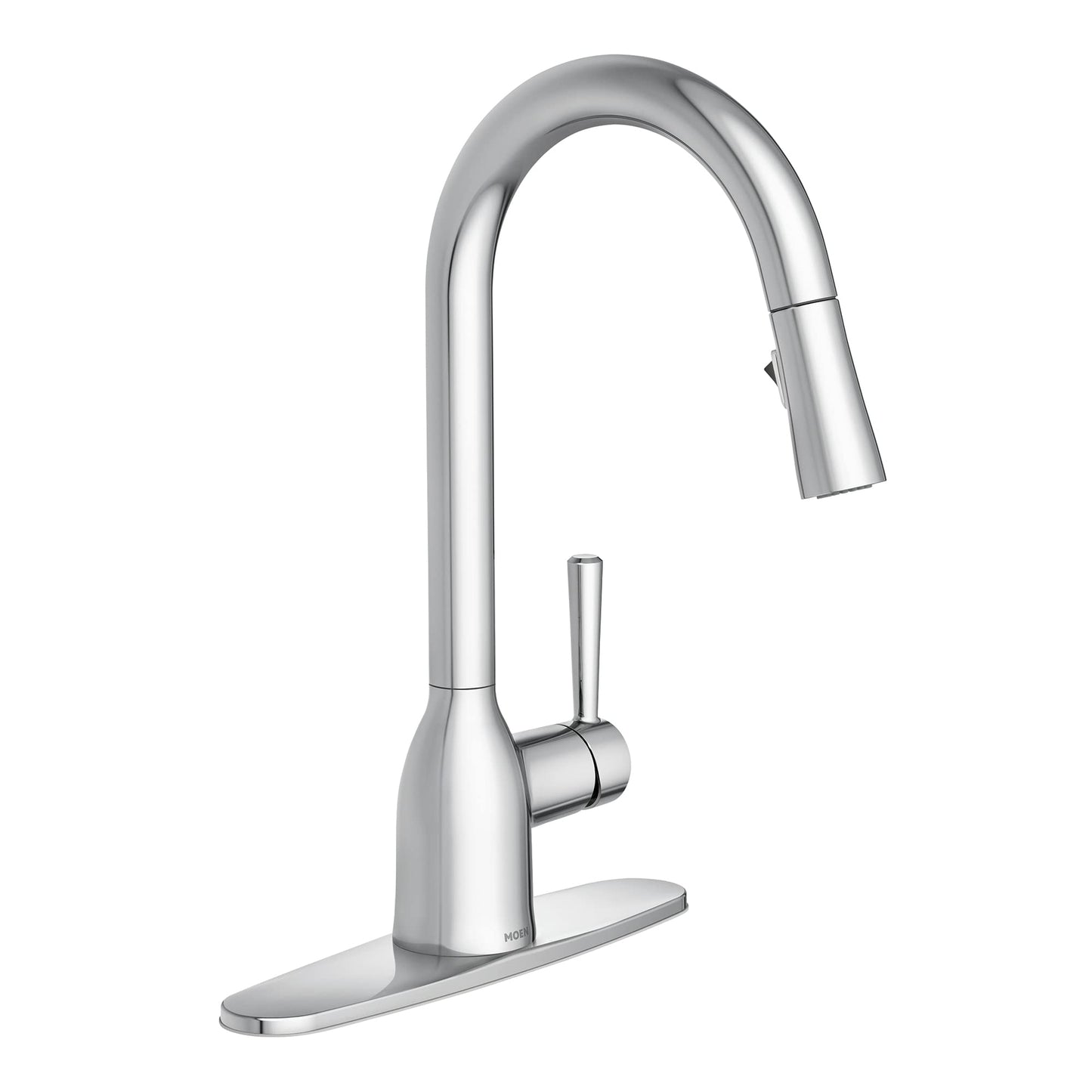 Moen Adler Spot Resist Stainless One-Handle High Arc Kitchen Sink Faucet with Power Clean, Kitchen Faucet with Pull Down Sprayer, 87233SRS
