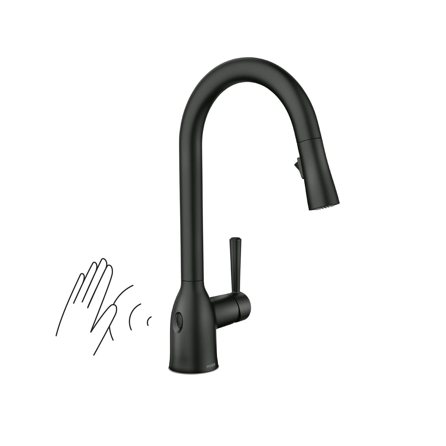 Moen Adler Spot Resist Stainless One-Handle High Arc Kitchen Sink Faucet with Power Clean, Kitchen Faucet with Pull Down Sprayer, 87233SRS