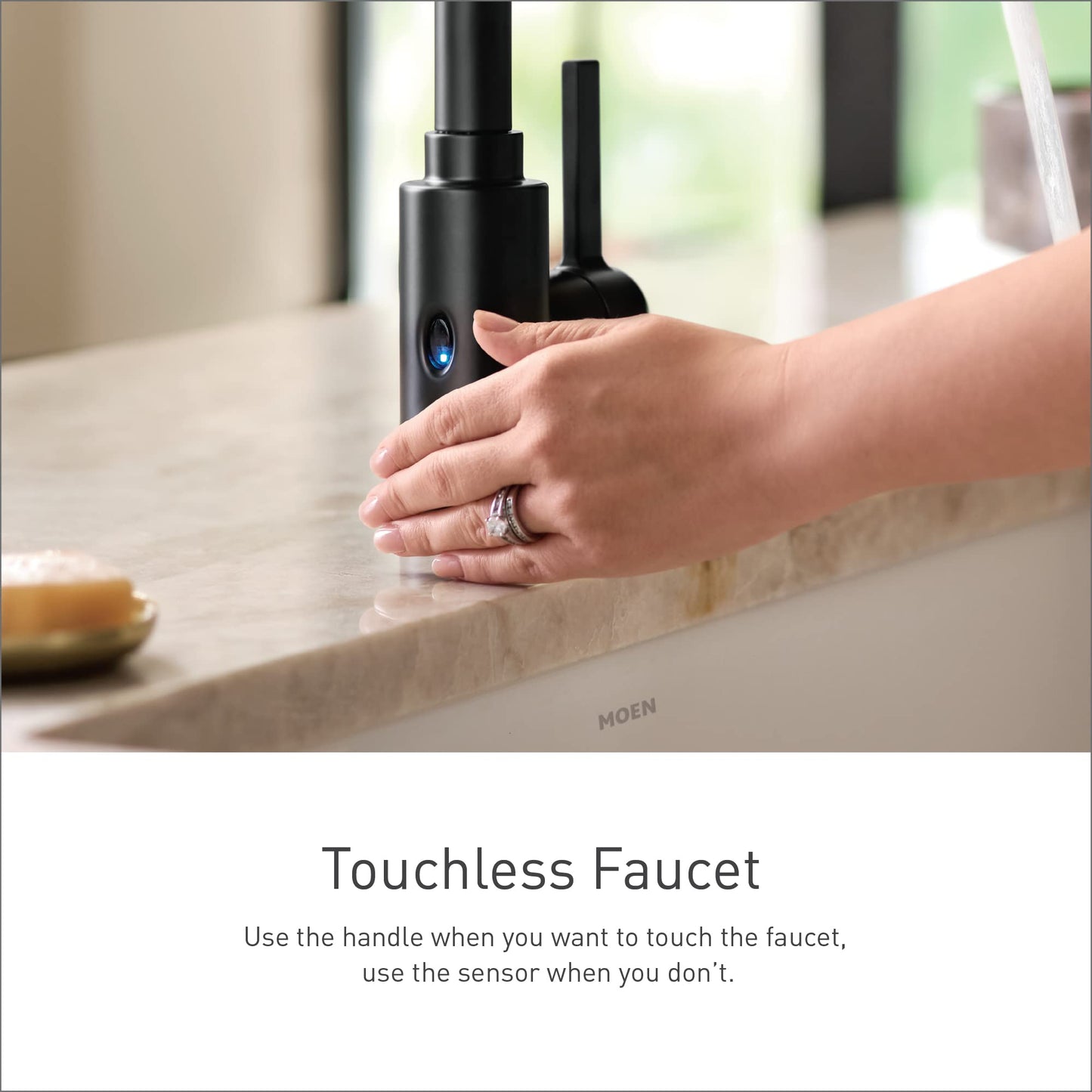 Moen Adler Spot Resist Stainless One-Handle High Arc Kitchen Sink Faucet with Power Clean, Kitchen Faucet with Pull Down Sprayer, 87233SRS