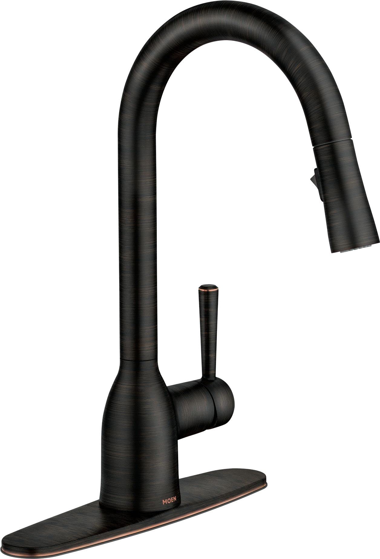 Moen Adler Spot Resist Stainless One-Handle High Arc Kitchen Sink Faucet with Power Clean, Kitchen Faucet with Pull Down Sprayer, 87233SRS
