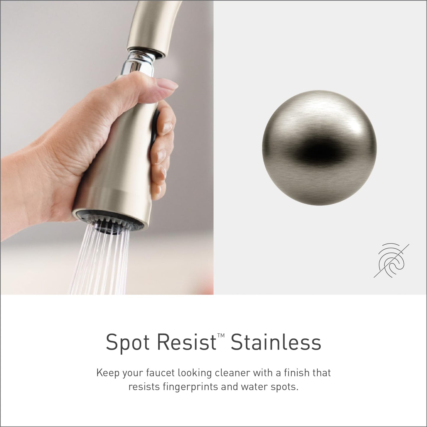 Moen Adler Spot Resist Stainless One-Handle High Arc Kitchen Sink Faucet with Power Clean, Kitchen Faucet with Pull Down Sprayer, 87233SRS