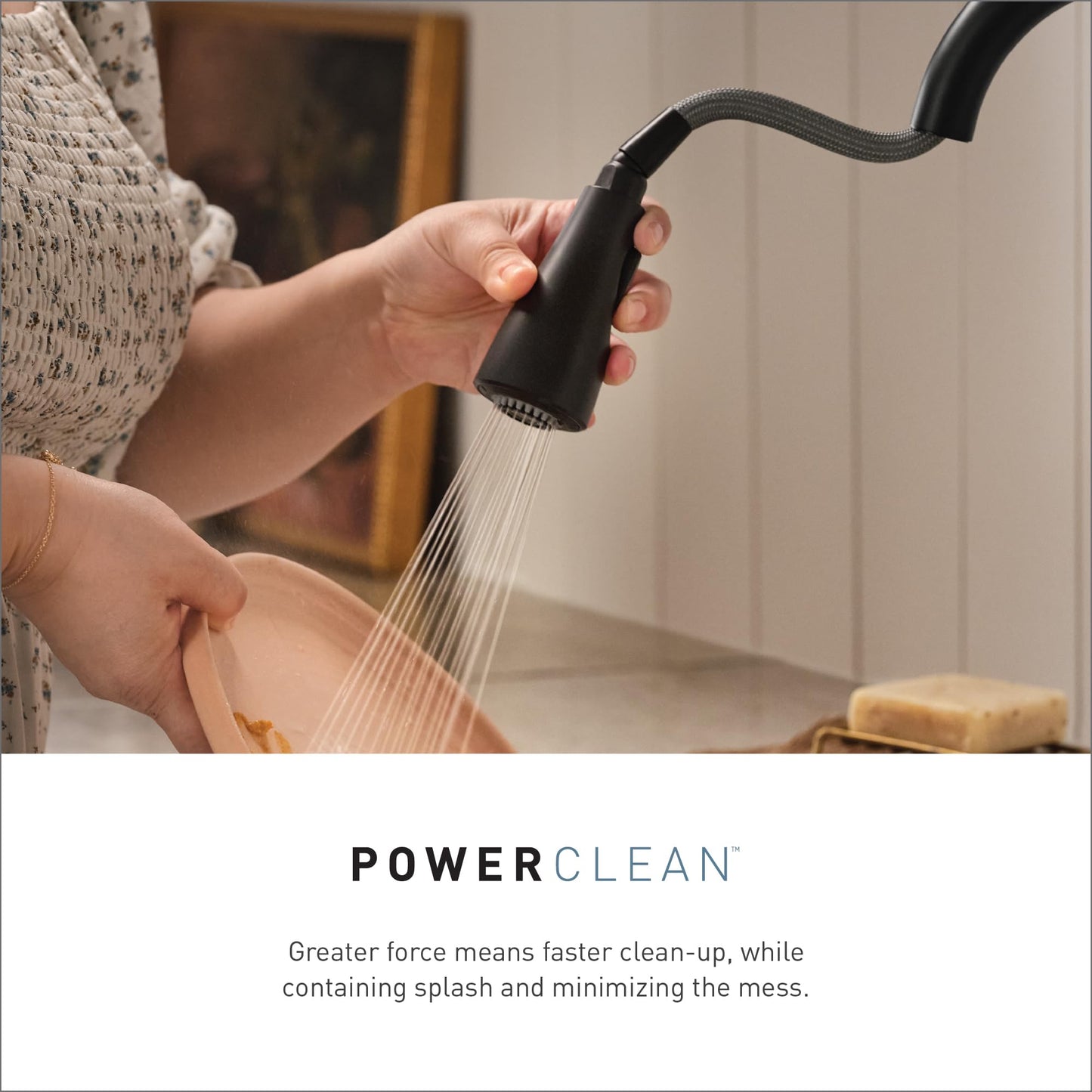 Moen Adler Spot Resist Stainless One-Handle High Arc Kitchen Sink Faucet with Power Clean, Kitchen Faucet with Pull Down Sprayer, 87233SRS