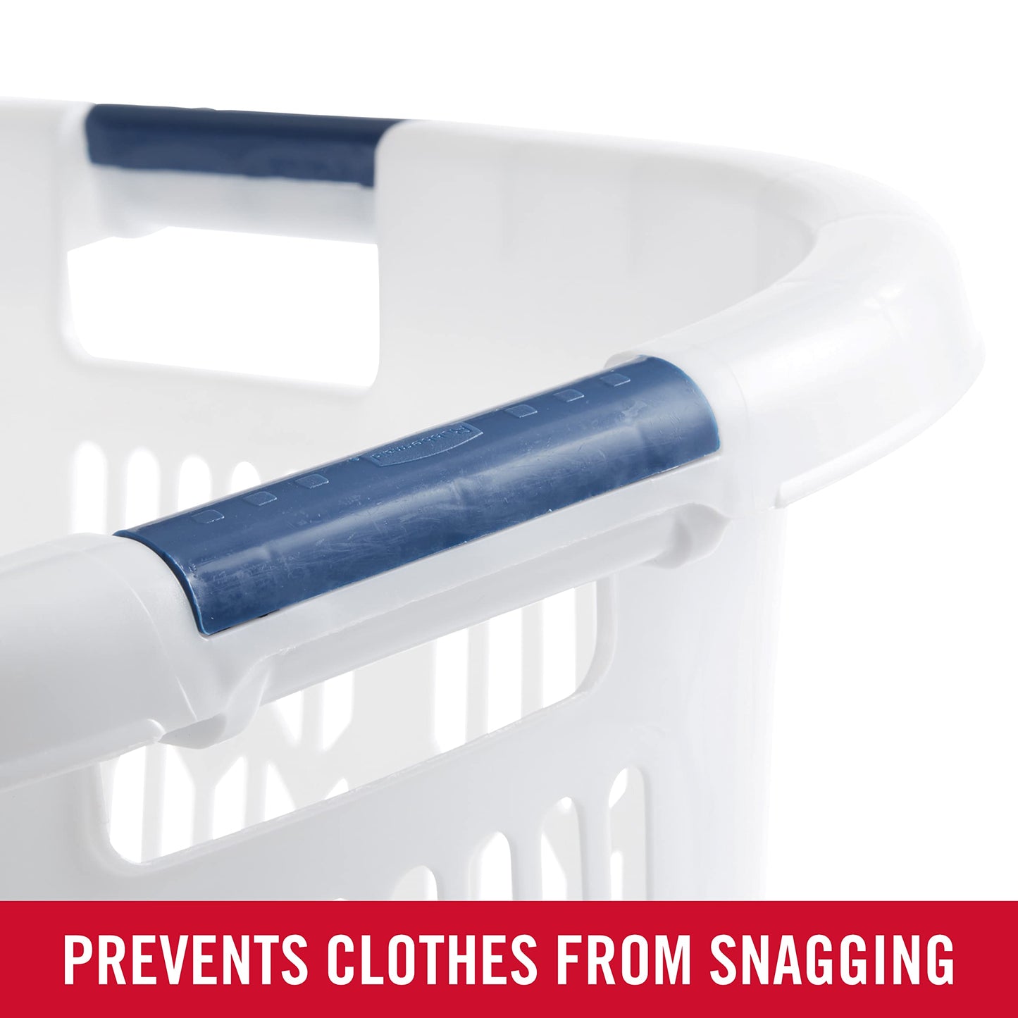 Rubbermaid Laundry Basket, XL Hip-Hugger Basket, 2.1-Bushel, White, Laundry, Storage/Bathroom/Bedroom/Home Closet